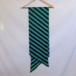 Lauren Ralph Lauren Green and Navy Silk Scarf